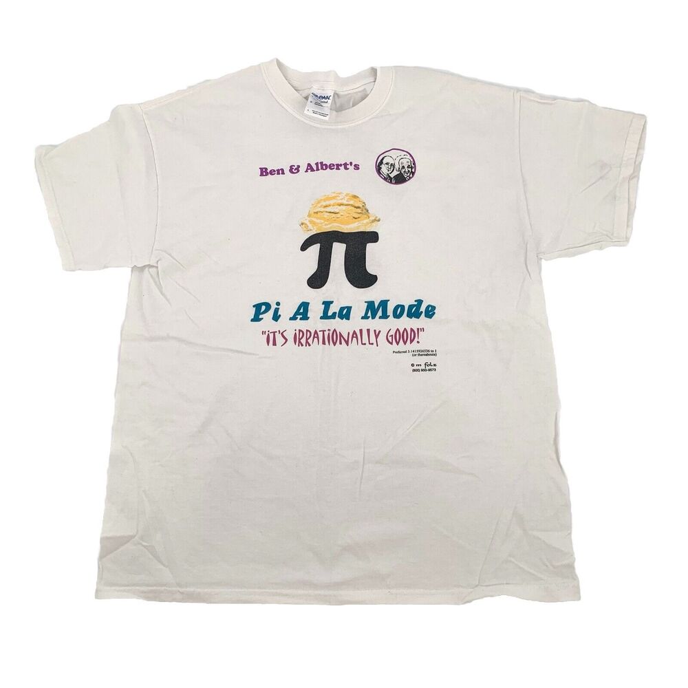 Vintage 90s SS Ben & Albert's Ice Cream Short Sleeve T-Shirt Large L Adult White